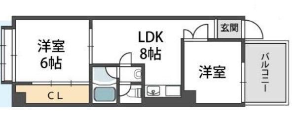 ホワイトハイツ(2LDK/7階)の間取り写真