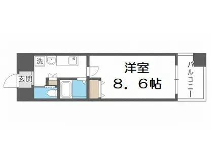 アドバンス難波ウインズ(1K/6階)の間取り写真