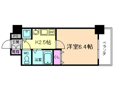 プレサンス淀リーヴァ(1K/4階)の間取り写真