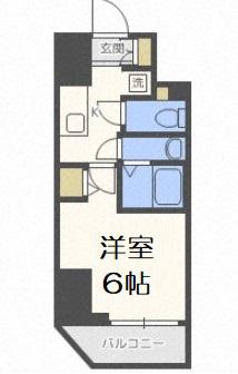 エステムコート心斎橋CENTRAL(1K/15階)の間取り写真