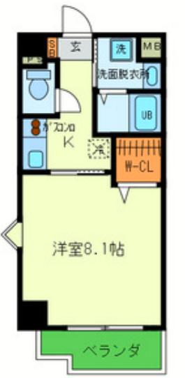 マルセイ玉川マンション(1K/5階)の間取り写真