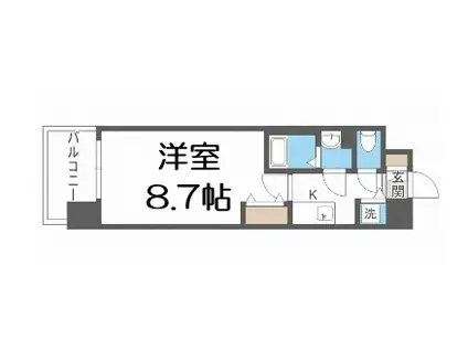 サムティ都島ノース(1K/6階)の間取り写真