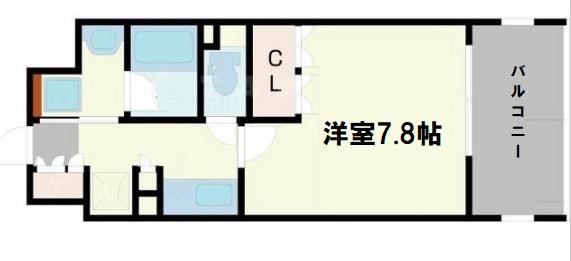 アーバネックス心斎橋(1K/9階)の間取り写真