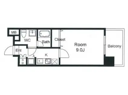 レジュールアッシュ福島(1K/7階)の間取り写真