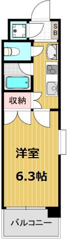 FELIS北堀江(1K/10階)の間取り写真