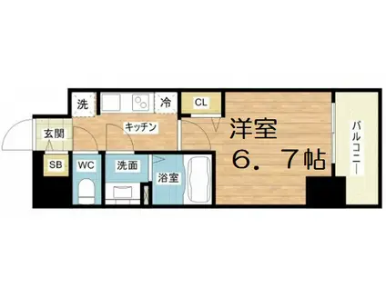プレサンス梅田北ディア(1K/8階)の間取り写真