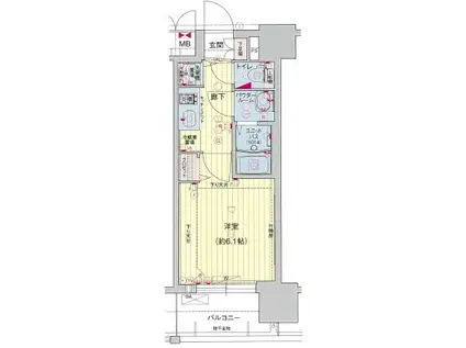 プレサンス松屋町ファステ(1K/12階)の間取り写真