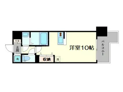 アドバンス大阪ドーム前(ワンルーム/3階)の間取り写真