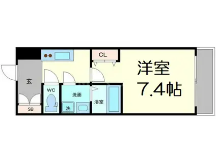 グランドゥール九条(1K/6階)の間取り写真