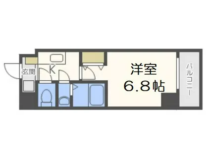 ウインズコート新大阪2(1K/6階)の間取り写真