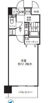 O・G・SFUKUSHIMA(1K/8階)の間取り写真