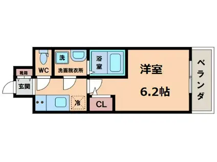 S-RESIDENCE南堀江(1K/8階)の間取り写真