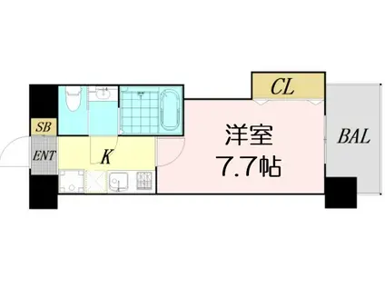 LUXE新大阪1(1K/2階)の間取り写真