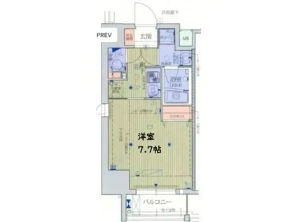 ファーストレジデンス天満橋(1K/9階)の間取り写真