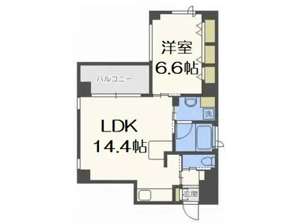 B-PROUD天満橋(1LDK/3階)の間取り写真