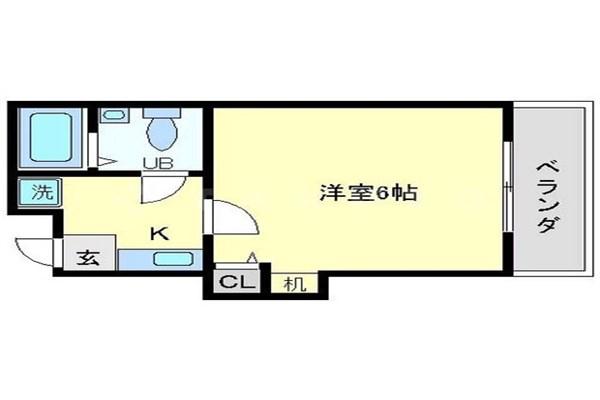 ミストラル本町ウエスト(1K/8階)の間取り写真