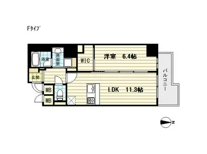 プレサンスNEO心斎橋(1LDK/12階)の間取り写真