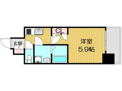 レオンコンフォート難波ブラン(1K/3階)の間取り写真