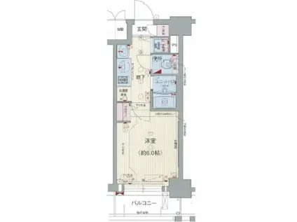 プレサンス天神橋ディオレ(1K/4階)の間取り写真