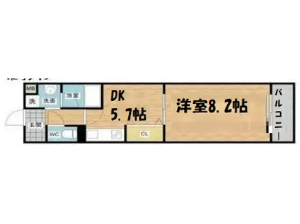 アーバンステージ安堂寺Ⅰ (1DK/10階)の間取り写真