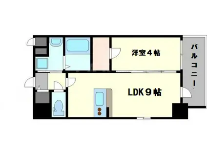 エスリード福島ブレイブ(1LDK/3階)の間取り写真