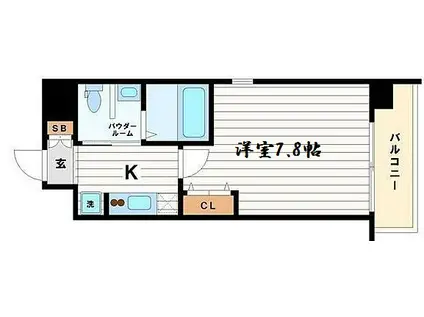 W-STYLE北浜(1K/4階)の間取り写真