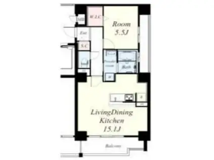 エルデ北堀江(1LDK/3階)の間取り写真