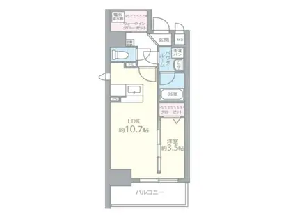ソシオ心斎橋(1LDK/6階)の間取り写真