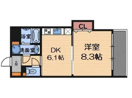大阪環状線 野田駅(ＪＲ) 徒歩9分 5階建 築18年(1DK/4階)の間取り写真
