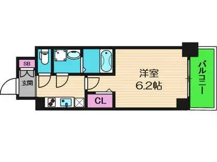 エスリード大阪CENTRAL AVENUE(1K/8階)の間取り写真