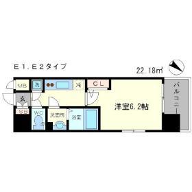 エスリード江戸堀(1K/8階)の間取り写真