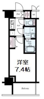 サムティ福島PORTA(1K/2階)の間取り写真