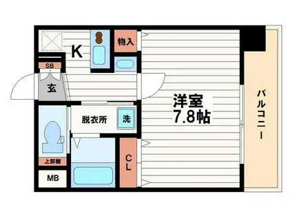 ミラージュパレス難波東レジデンス(1K/11階)の間取り写真