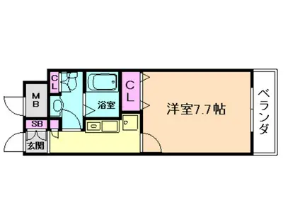 SHINE&SHINE55(1K/10階)の間取り写真