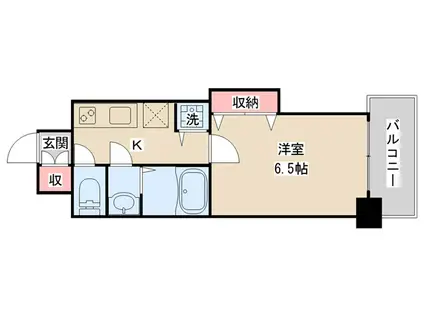 レオンコンフォート難波ミラージュ(1K/2階)の間取り写真