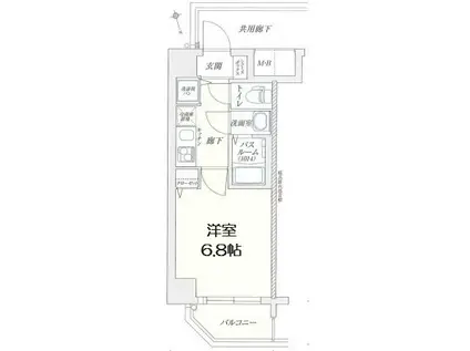 レジデンス 福島2(1K/3階)の間取り写真