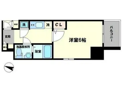 エスリード靭公園(1K/8階)の間取り写真