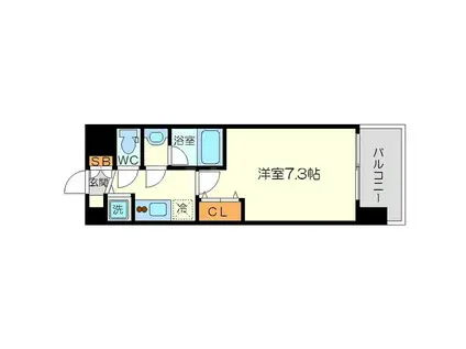 レオングラン新大阪レジデンス(1K/13階)の間取り写真