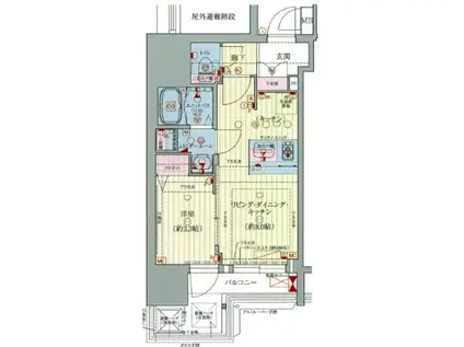 プレサンス北浜オリジン(1LDK/6階)の間取り写真