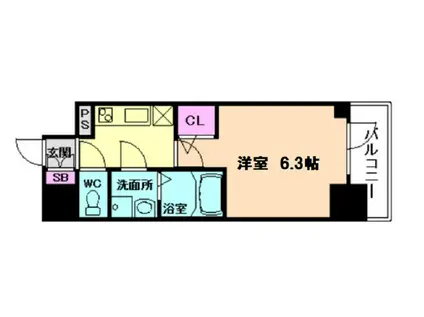 エスリード新北野グランリンク(1K/4階)の間取り写真