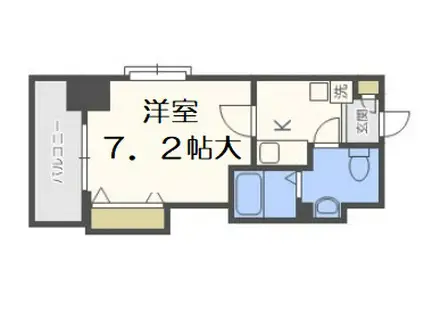 ラグゼ江戸堀(1K/7階)の間取り写真