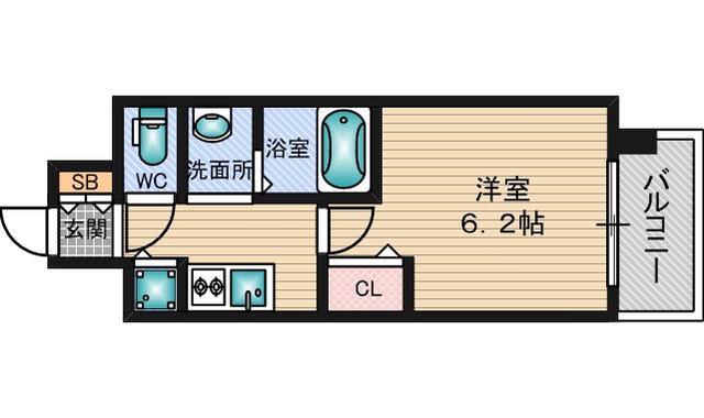ララプレイス新大阪シエスタ(1K/12階)の間取り写真