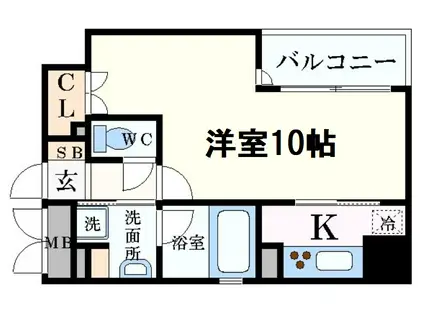 リーガル西天満Ⅲ(1K/12階)の間取り写真