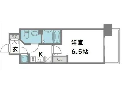 エスリード江戸堀(1K/2階)の間取り写真