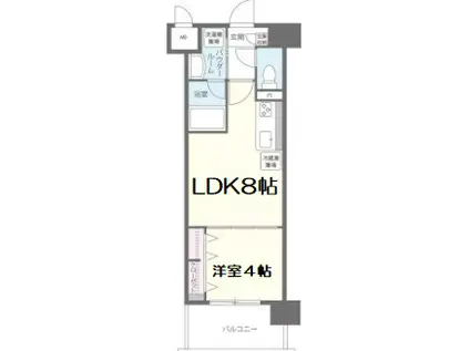 シャイニング福島離宮(1LDK/6階)の間取り写真