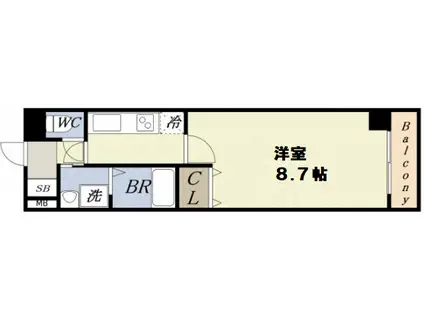 ヴォー・リバージュ境川(1K/4階)の間取り写真