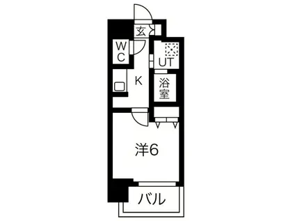 サムティ北梅田VESSEL(1K/5階)の間取り写真