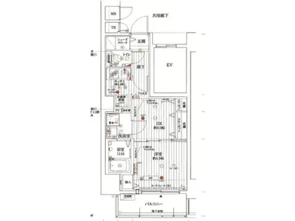 アドバンス新大阪Ⅵ ビオラ(1DK/7階)の間取り写真