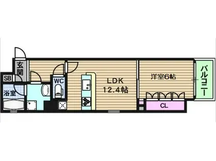 アーバネックス心斎橋(1LDK/5階)の間取り写真