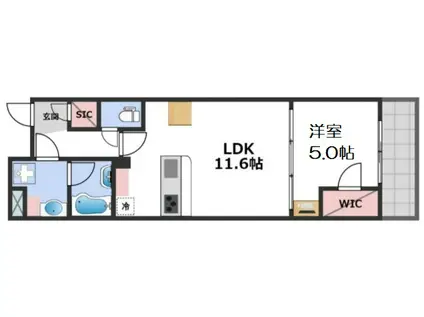 アーバネックス梅田中崎町(1LDK/3階)の間取り写真